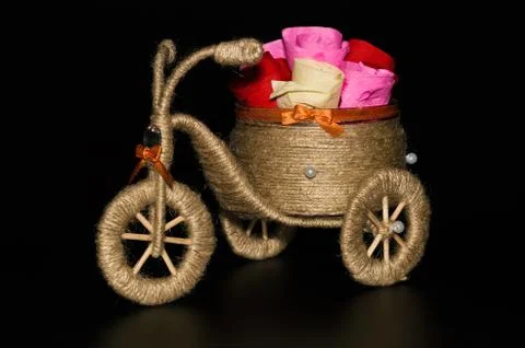 Handmade decorative tricycle Stock Photos