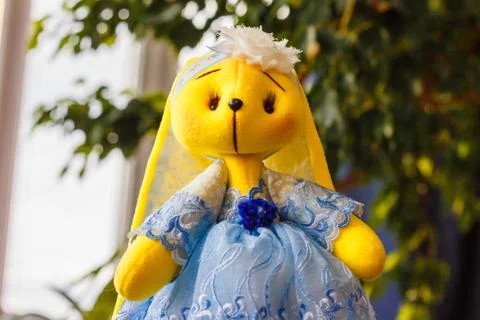 Handmade doll bunny Foto stock