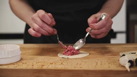 Handmade dumplings. Stock Footage 147005062