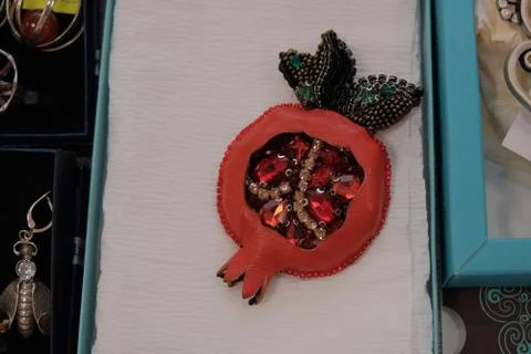 Handmade earthenware in the shape of fruit Stock Photos