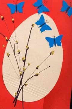 Handmade easter card Stock Photos