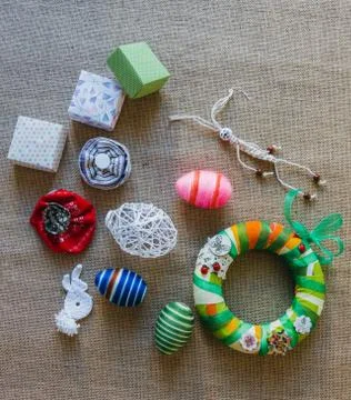 Handmade easter decoration Stock Photos