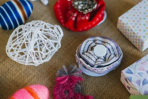 Handmade easter decoration Stock Photos