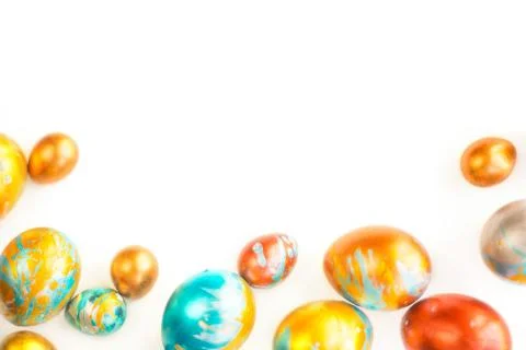 Handmade easter eggs isolated on white Stock-Fotos