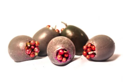 Handmade egg shaped easter candles Stock Photos