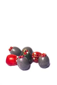 Handmade egg shaped easter candles Stock Photos