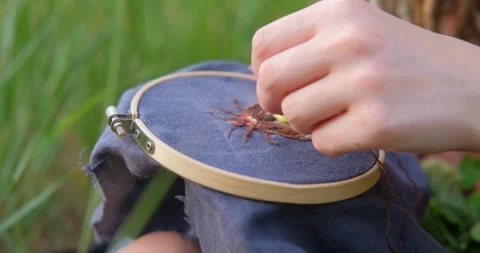 Handmade embroidery Stock Footage 134877668