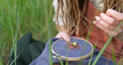 Handmade embroidery Stock Footage 134877682