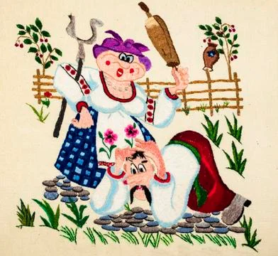 Handmade embroidery Stock Photos