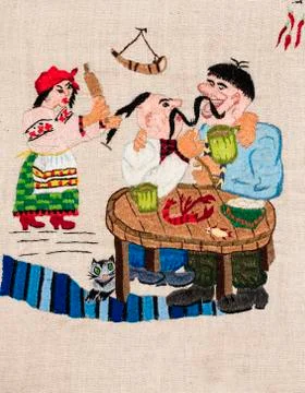 Handmade embroidery Stock Photos