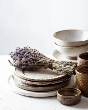 Handmade empty ceramics Stock Photos