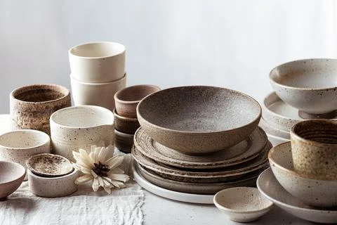 Handmade empty ceramics Stock Photos