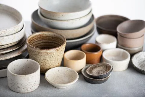 Handmade empty ceramics Stock Photos