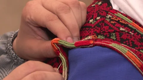 Handmade Fabric and Stitching Stock Footage 270247547