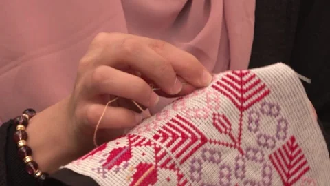 Handmade Fabric and Stitching Stock Footage 270247551