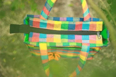 Handmade Fabric Bag 스톡 사진