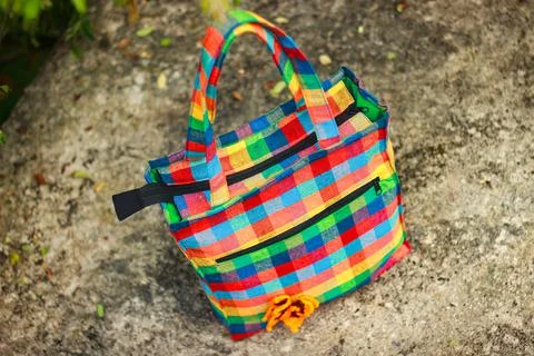 Handmade Fabric Bag 스톡 사진