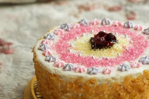 Handmade filbert cake Stock Photos