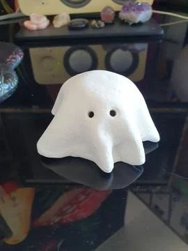 Handmade ghost candle holder Stock Photos