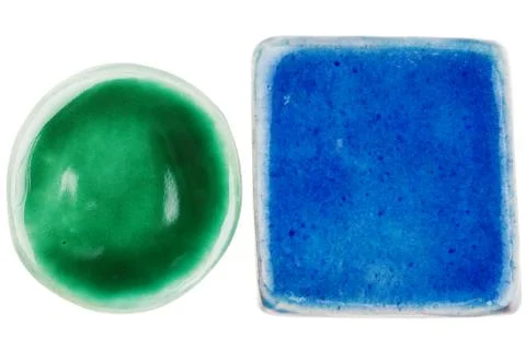 Handmade glazed ceramic elements Illustrazione stock