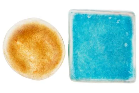 Handmade glazed ceramic elements Stock Illustration