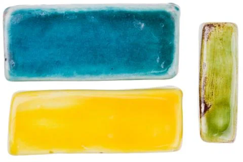 Handmade glazed ceramic elements Stockfoto's