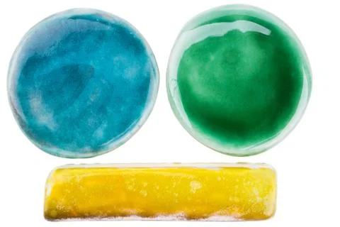 Handmade glazed ceramic elements Stockfoto's