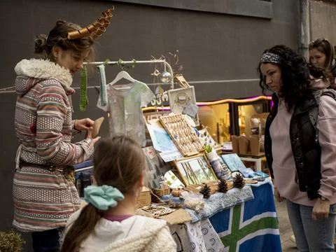 Handmade goods at the fair Stock Photos