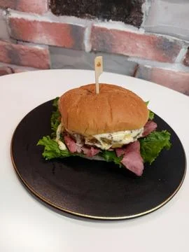 Handmade hamburger Foto stock