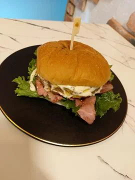 Handmade hamburger Stock-Fotos