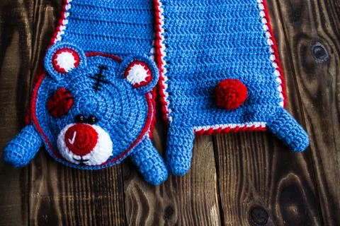Handmade hat teddy bear Foto stock