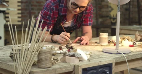 Handmade Home Decorations Stock Footage 84905416