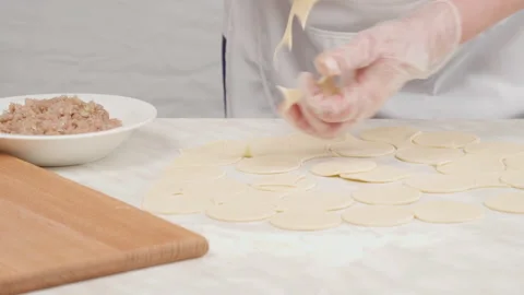Handmade homemade dumplings. Stock Footage 149166955