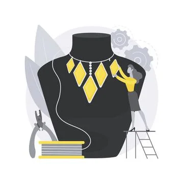 Handmade Jewelry abstract concept vector illustration. Stock Illustration