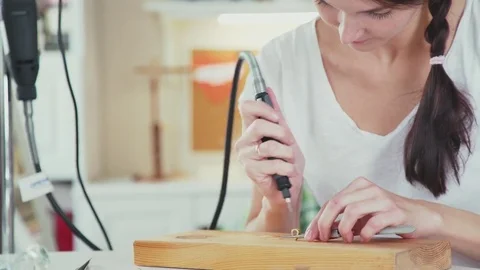 Handmade jewelry. Master class for creating jewelry Stock-Footage 69841533