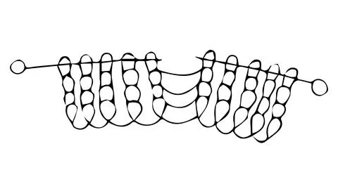 Handmade, knitting. Vector illustration in doodle style on white background. Stock Illustration