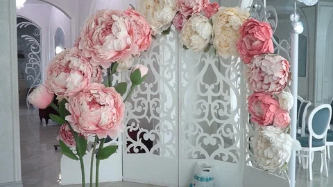 Handmade large flowers Stock Footage 99244069