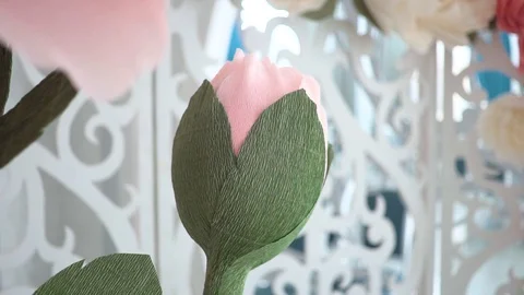 Handmade large flowers Stock Footage 99244076