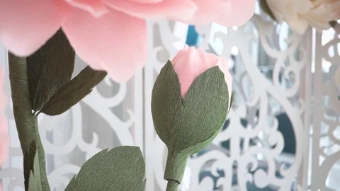 Handmade large flowers Stock Footage 99244112