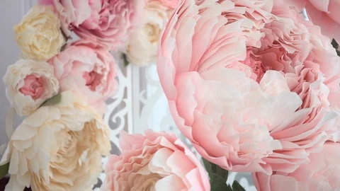 Handmade large flowers Stock Footage 99244127