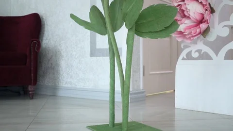 Handmade large flowers Stock Footage 99244234