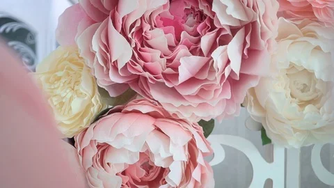 Handmade large flowers Stock Footage 99244236