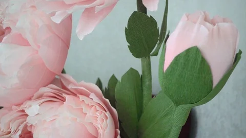 Handmade large flowers Stock Footage 99244320