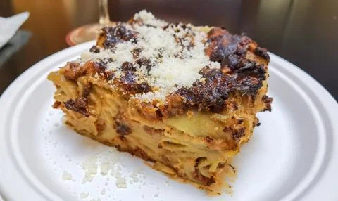 Handmade lasagna Foto stock