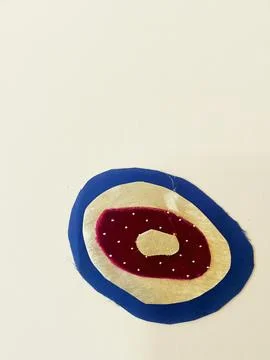 Handmade Layered Fabric Oval Patch Craft Accent Stockfoto's