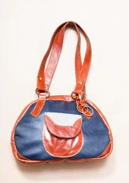 Handmade leather patchwork bowling bag Fotos de archivo