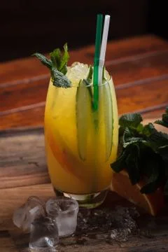 Handmade lemonade with ingredients Stock Photos
