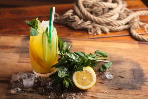 Handmade lemonade with ingredients Stock Photos