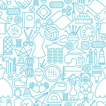Handmade Line Seamless Pattern Stock Illustration