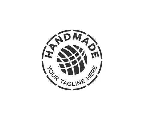 Handmade logo. Vintage workshop label and handcraft illustration Stock Illustration